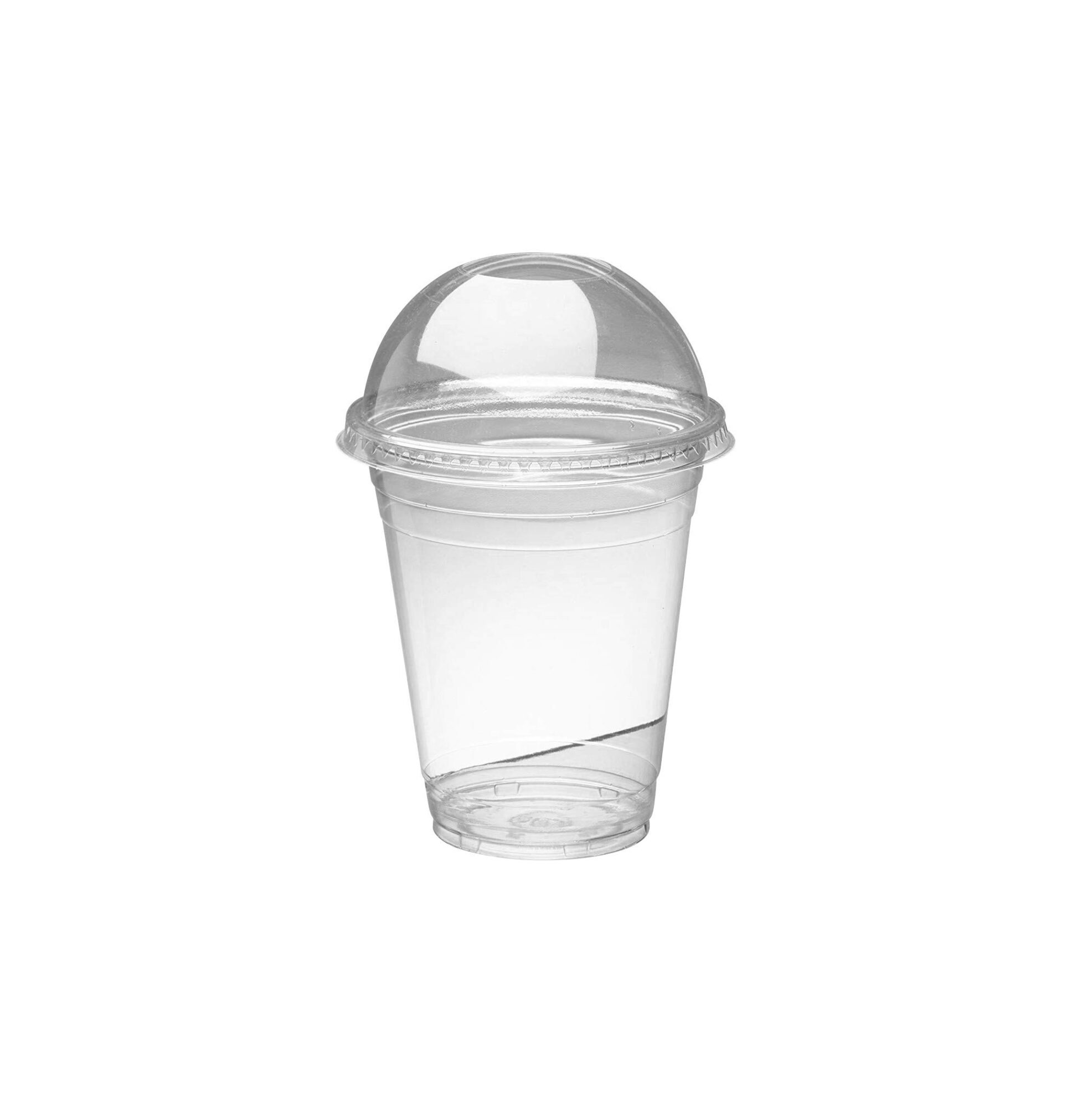 12 OZ PLASTIC CLEAR JUICE CUP DOME/LID- 350 ML